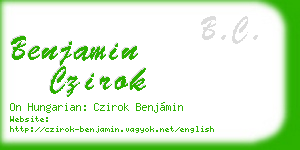 benjamin czirok business card